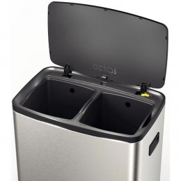 Lixeira Octos em Aço Inox com 02 Baldes Removíveis e Pedal 15 L + 15 L - Tramontina